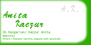 anita kaczur business card